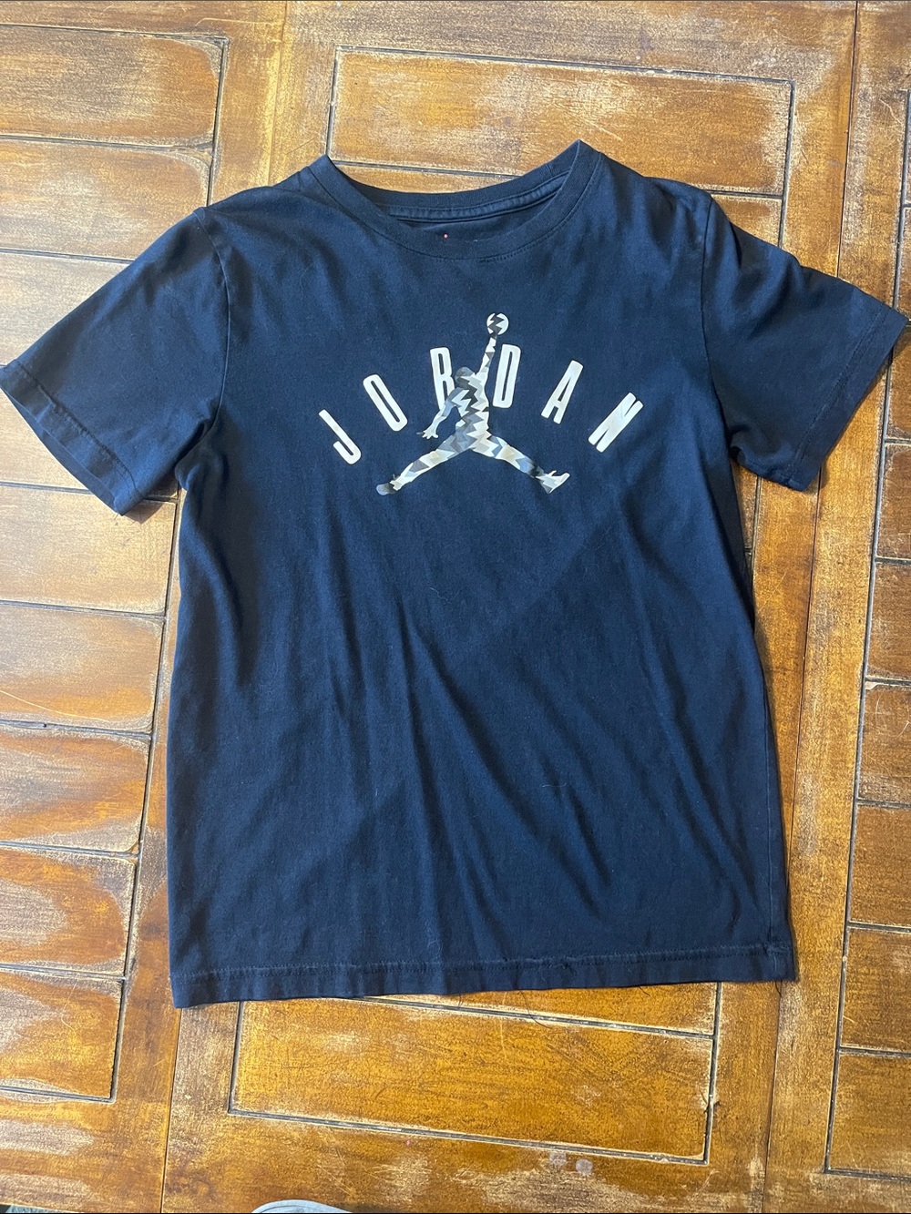Jordan Boys' Black Tee with Camo Jumpman